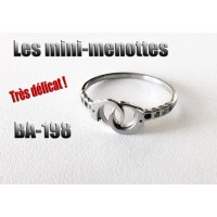 Ba-198, Bague Les mini-menottes, acier inoxidable