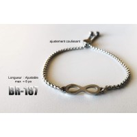 Br-187, bracelet Infinité acier inoxidable « stainless steel »  