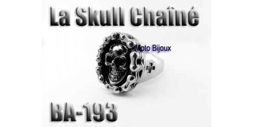 Ba-193 La skull chaîné acier inoxidable