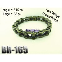 Br-165 bracelet chaîne vintage couleur bronze mât,acier inoxidable « stainless steel » 
