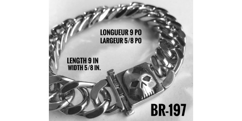 Br-197, Bracelet Willy Skull « stainless steel »  