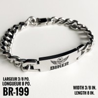Br-199, petit Bracelet 100% Biker,« stainless steel »  