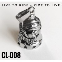 CL-008 cloche protectrice (Guardian Bell) Live To Ride, acier inoxidable (Stainless Steel)